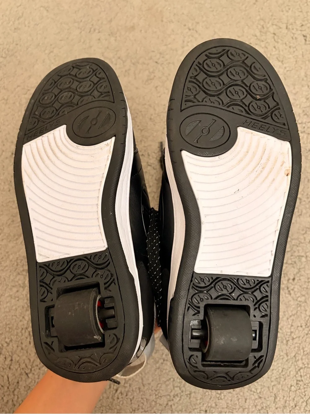 Heelys Black and White Kids' Sneakers with Subtle Blue Accent